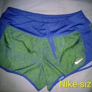 Nike Women's Athletic Shorts in Blue and Green